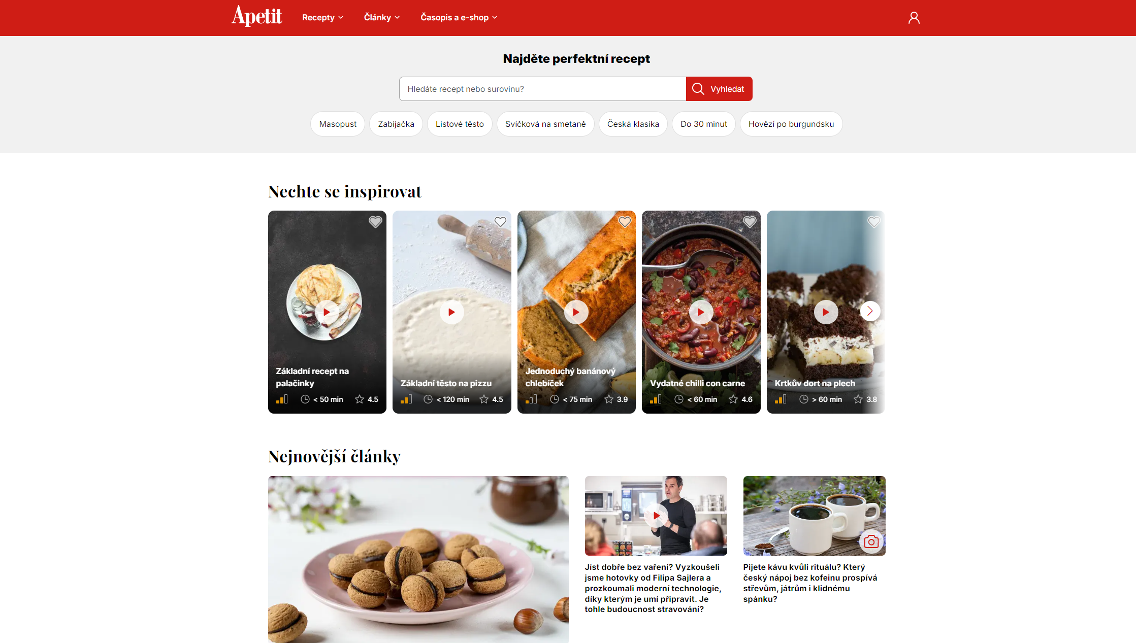 Apetit Online - náhled webu