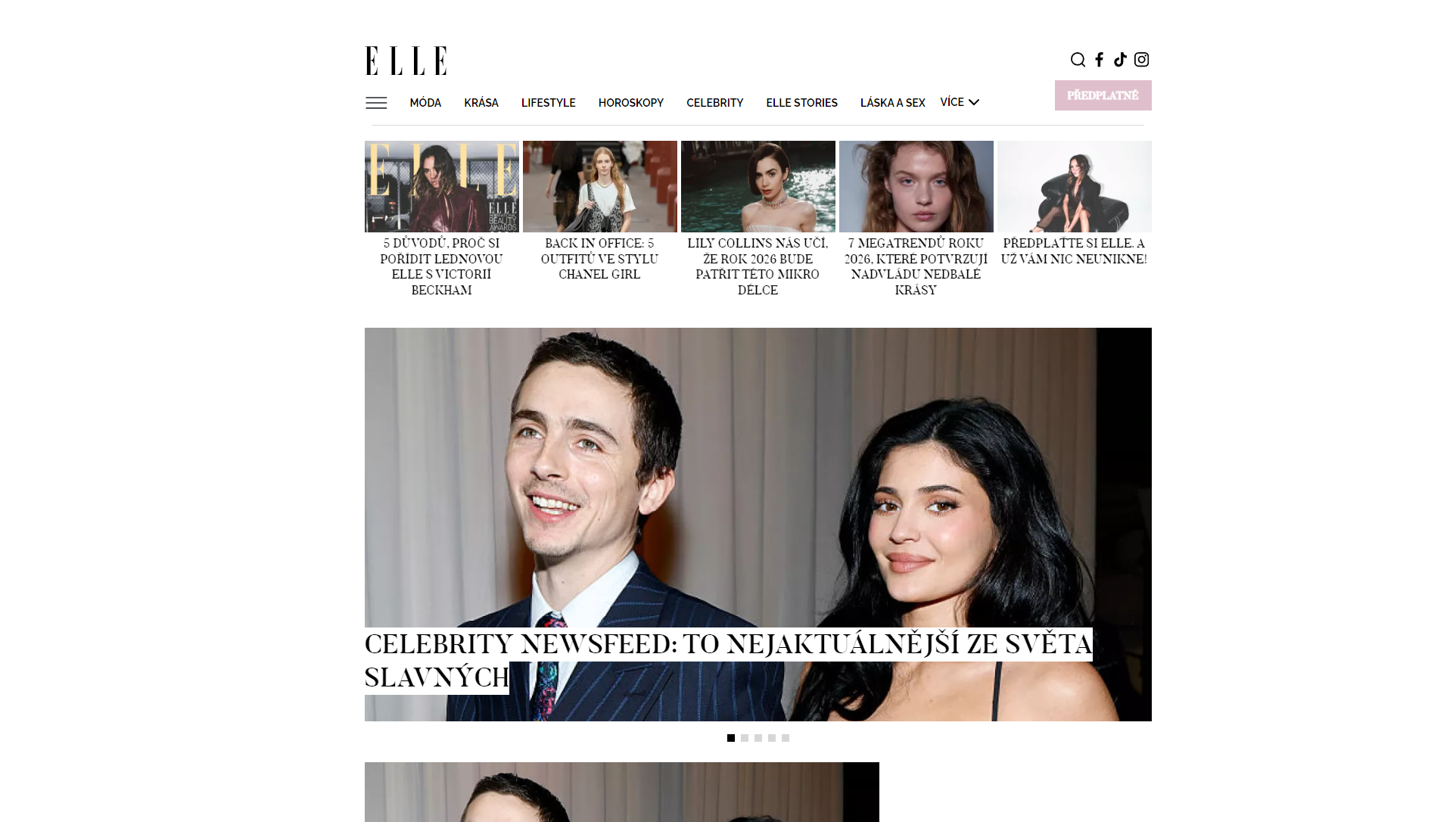 Elle.cz - náhled webu