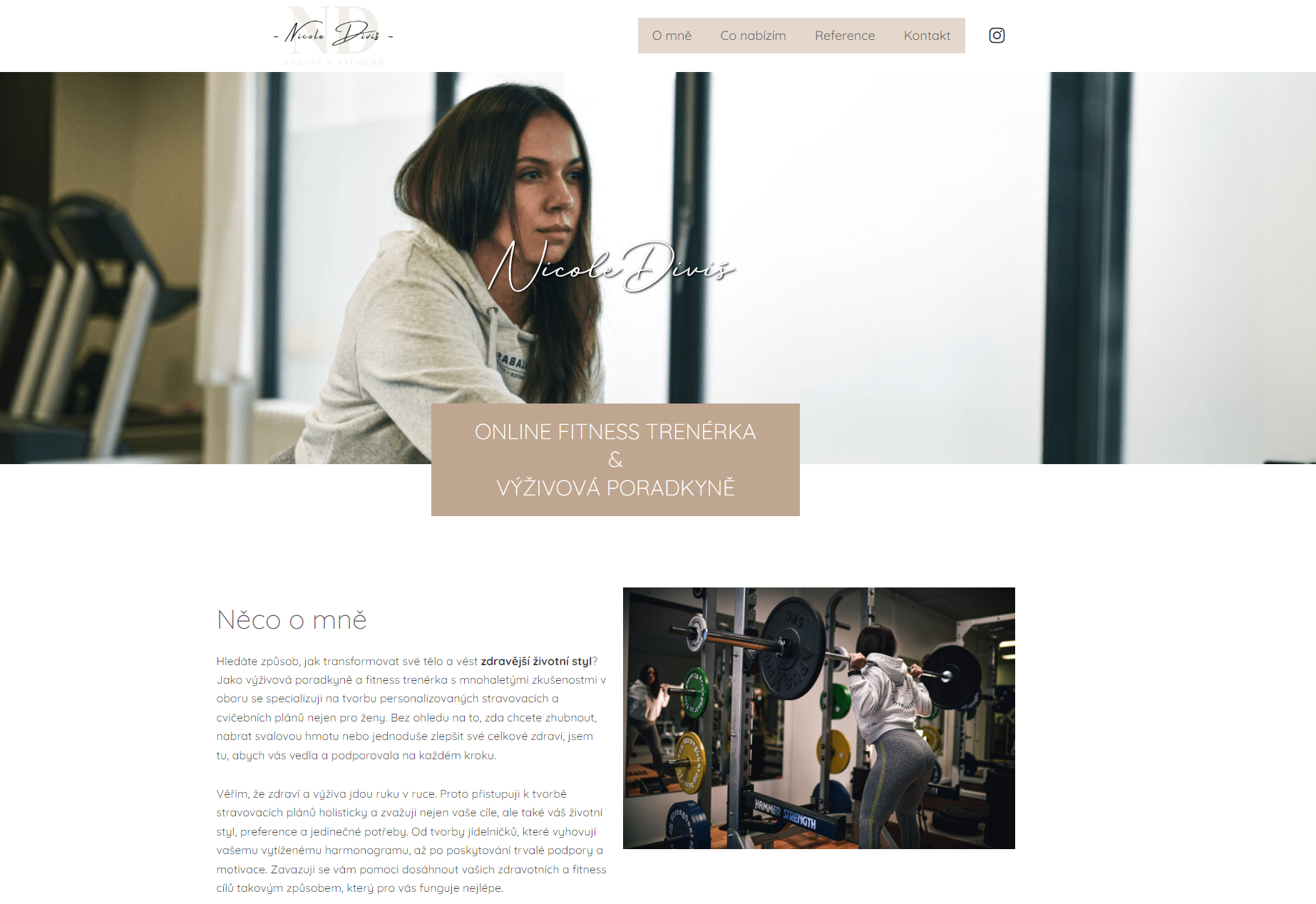 Nicole Diviš - náhled webu